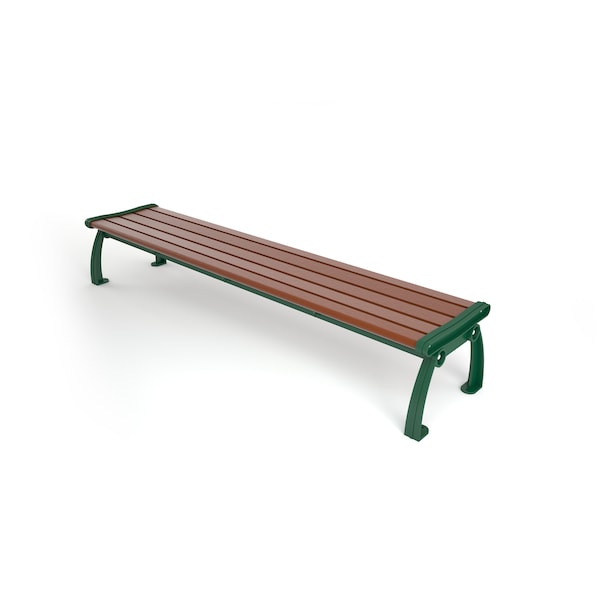 Frog Furnishings Brown 8' Heritage Backless Bench with Green Frame PB 8BROGFHERBAC - main